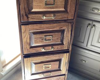 Oak 4Drawer Filing Cabinet 