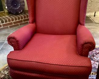 A Pair of Upholstered Wingback Chairs