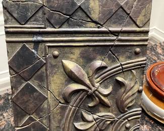 Fleur de lis Tile Wall Plaque 