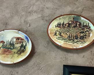 William Sonoma Tuscan Landscape Oval Appetizer Plates