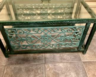 Wrought Iron Glass Top Coffee Table
