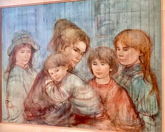Edna Hibel Lithograph Leah Children