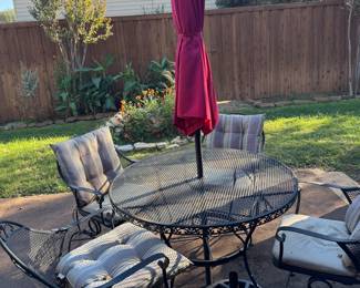 Patio set with umbrella