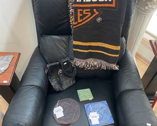 Harvey Davidson Blanket, Pewabic 1993 Anniversary Rooster, Pewabic Ceramic 1996 Globe