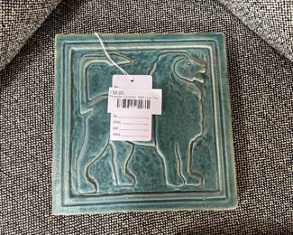 Pewabic Ceramic 1991 Lion Table 