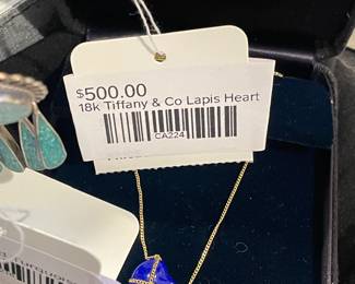 18k Tiffany & Co Lapis Heart 