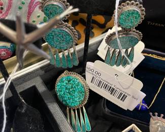 Sterling Crushed Turquoise Set 