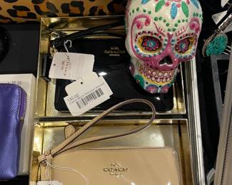 Coach Tan Platinum Wristlet, Coach Black Platinum Wristlet, Radko 