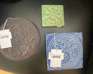 Pewabic 1993 Anniversary Rooster, Pewabic Ceramic 1996 Globe