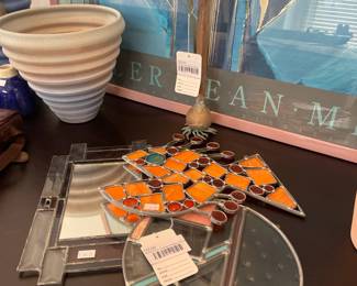 Geometric Stained Glass Circle, Carnevale Brass Onion