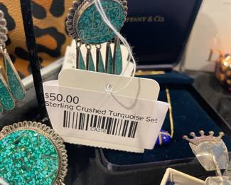 Sterling Crushed Turquoise Set 