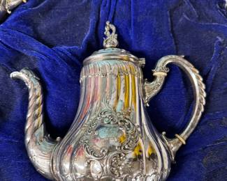 complete silver plated set with cases