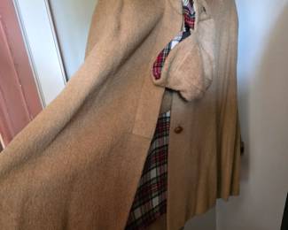 Vintage Wool Cape Coat with Hat
