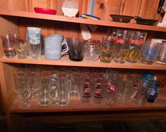 Barware, Libbey Retro Blue Tumblers, Redskins, Hazel Atlas Pheasant Glasses and more