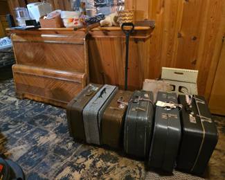 Vintage Suitcases, Waterfall Art Deco Bed Frame