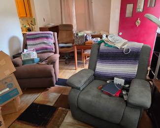 Recliners, Office Chair, Kitchen Table, Shelving (non-smoking home)