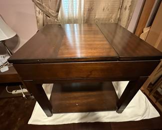 Wood end table with storage.....