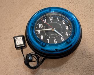 Neon wall clock