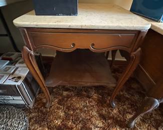 Marble topped end table