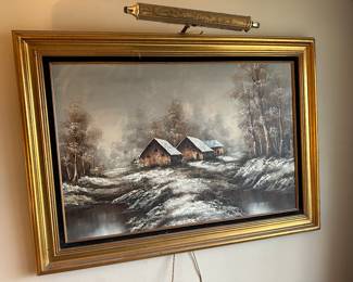 Framed oil painting