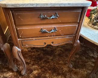 Matching marble topped end table