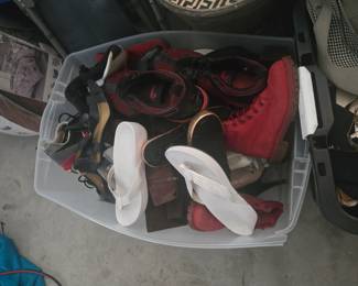 Gently used heels, sandals, wedges, boots, and dress shoes.