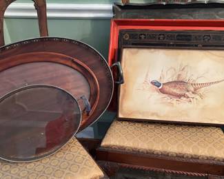 Some of the many serving trays