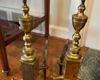 Pair of Brass Andirons