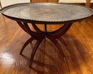 Moroccan Mid-Century Brass Table -Spider Leg Base