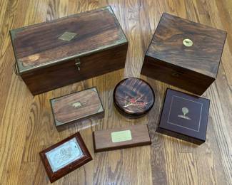 Some of the Wooden Boxes with Trim and Painted Detail
