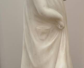 Alabaster Sculpture of Dutch Girl with a Crab