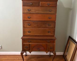Mahogany high boy dresser