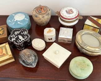 Selection of Stone and Inlaid Boxes
