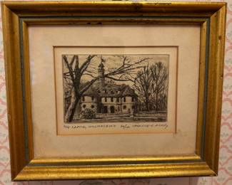 Small Framed Print of Williamsburg by Leonard Mersky