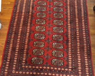 Vintage Pakistani Bokhara Orange/Red in Color 50" X 71"