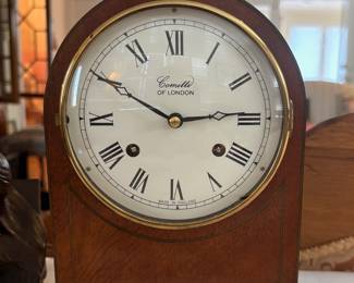 Burl Walnut Mantle Clock by Comitti