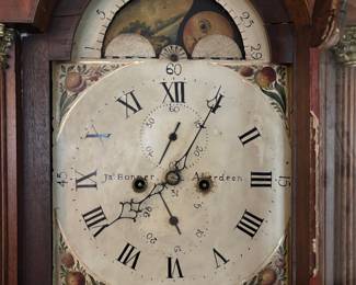 Grandfather Clock Face - Ja. Bonner Aberdeen - Handpainted