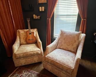 2 Matching Swivel & Rock Chairs