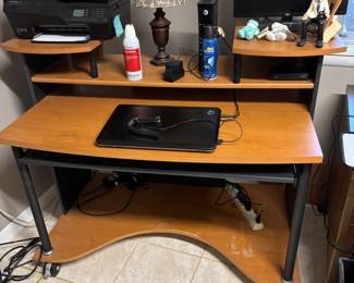 Modern desk on castors keyboard pull out $90.00.  52”w 27.5”d 40.5”t