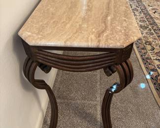 Console table metal base marble top. $ 250.00
50”w 18”d 27.5”t