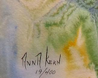 Anna Kern 19/400 Abstract signed  & numbered. $300.00
27.5”w 39.5”t