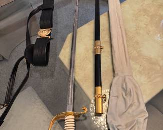 Navy Officer Ceremonial Sword/scabbard/holster/ dust cover $400.00