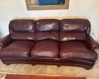 Leather sofa “ Gardberg’s” has matching recliner.  $900.00 set or $800.00 for sofa 
85”L 36”d 32”t