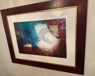 Kamy Deljou abstract Symphony $900.00
Art: 35.5”w 23”t frame 54”w 48”t