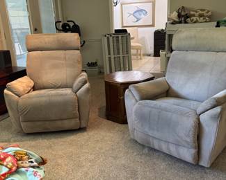 (2) Light Grey LaZBoy rocking recliners $250.00 each 
33”w 31”d 41”t