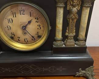 Antique 1890’s Seth Thomas Adamantine Mantle clock $150.00
17”w 6.5”d 11”t