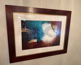 Kamy Deljou abstract Symphony $900.00
Art: 35.5”w 23”t frame 54”w 48”t