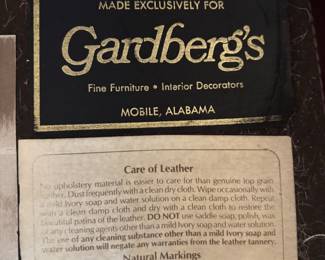 Leather sofa “ Gardberg’s” has matching recliner.  $900.00 set or $800.00 for sofa 
85”L 36”d 32”t