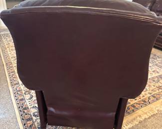 Leather recliner “ Gardberg’s” has matching sofa 900.00 set or $400.00 for recliner.    32”w 31”d 40”t