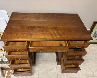 Small wood desk 9 drawers $ 125.00
44”w 23”d 30”t
